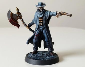 Father Gascoigne Figure,Bloodborne Boss Statue,Father Gascoigne with Hunter Axe and Hunter Pistol,Hand painted 30cm/12"