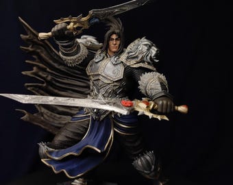 Varian Wrynn figure,King of Stormwind Painted Statue,Warcraft Collectors,RPG Game Figures,shalamayne swords