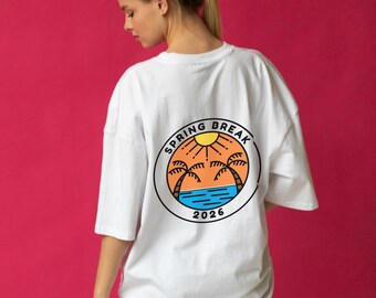 Spring Break 2026 Palm Trees Sunset T-Shirt | Beach Vacation Tee