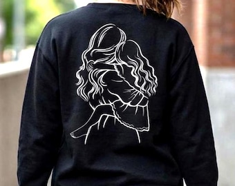 Mama and Daughter Line Art Sweatshirt | Minimalist Mother Daughter Design | Cozy Mom Gift
