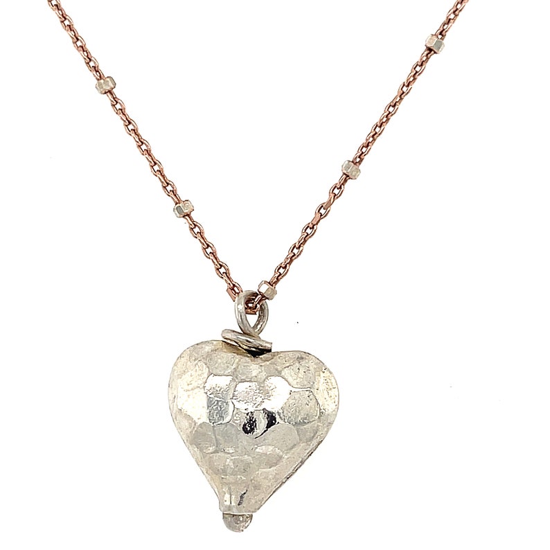 20/'/' necklace Sterling Silver heart pendant with chain necklace gold filled oxidized sterling silver chain rose gold gift for her