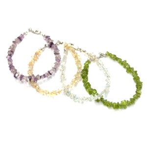 Gemstone beaded bracelets, Amethyst gemstone bracelet, Peridot gemstone bracelet, Clear Quartz gemstone bracelet, Citrine gemstone bracelet