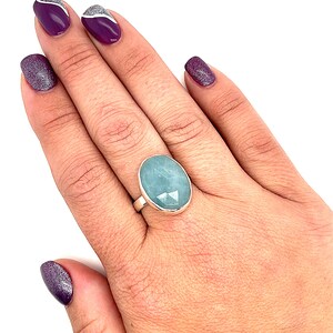 Aquamarine gemstone sterling silver ring, aquamarine gemstone, birthstone ring, size 7.25 ring, gemstone ring, aquamarine jewelry, ring