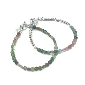 Rainbow Tourmaline gemstone bracelet, 6.25&#39;&#39;, 6.5&#39;&#39;  beaded stone bracelet, Rainbow tourmaline gemstone jewelry, gift for her, bracelet