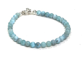 Larimar gemstone beaded bracelet, larimar gemstone, bracelet, gemstone beaded bracelet, jewelry, stacking bracelet, unisex jewelry, bracelet