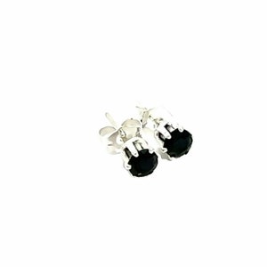 Black Spinel gemstone 4mm stud earrings, jewelry, gemstone earrings, black gemstone, dainty jewelry, sterling silver jewelry, gemstone studs