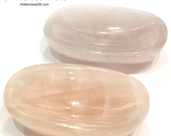 Rose Quartz Healing Stone bowls, Metaphysical crystals, Love crystal, healing crystal, emotional healing crystal, heart chakra crystal, bowl