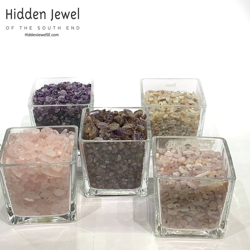 Gemstone crystal chip glass bottle, Stone Bottle Set , Gemstone Chips , Crystal Gemstone Bottle , gemstone crystal chips, meditation image 7