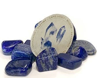 Lapis Lazuli Healing Stone Tumbles, metaphysical crystal, tumbled gemstones, healing stones, wisdom crystal, insight healing crystal, blue