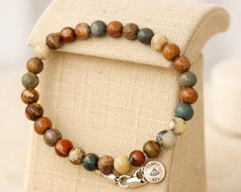 Picasso Jasper beaded gemstone bracelet