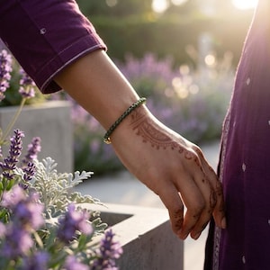 Grünes Turmalin Edelstein Armband - Fülle & Herz Erneuerung - 18cm