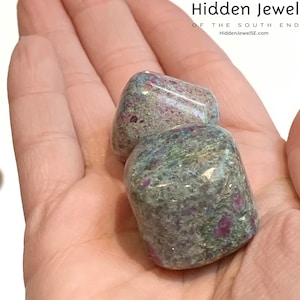 Ruby Kyanite Healing Stone Tumbles, metaphysical crystal, healing energy crystal, protection crystal, prosperity crystal, confidence stone