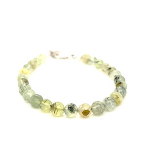 Prehnite bracelet, healing stone bracelet, beaded bracelet size 7&#39;&#39;, gemstone beaded bracelet, stacking bracelets, healing stone jewelry
