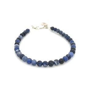 Sodalite beaded gemstone Bracelets, stackable bracelets, gemstone bracelets, gemstone jewelry, unisex bracelets, beaded bracelets,  jewelry