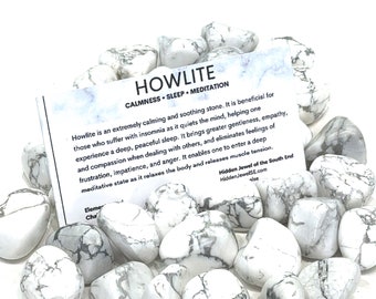 Howlite Healing Stone Tumbles, metaphysical crystal, Howlite gemstone, Tumble healing crystals, insomnia aid stone, patience stone, white