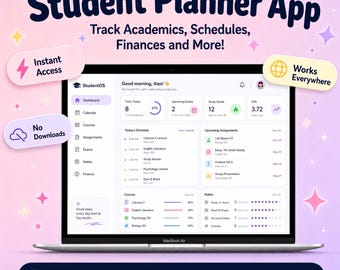 Studentplaneringsapp, högskoleplanerare, uppgiftsspårare, studieplanerare, läxorganisatör, tentamensnedräkning, studentkalenderapp