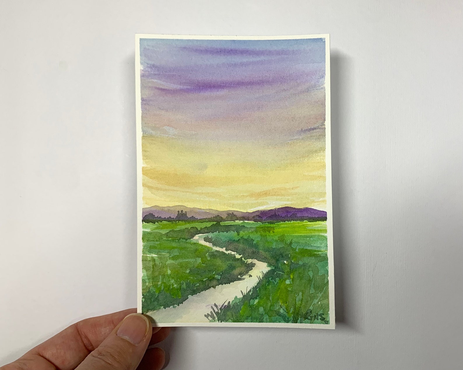 Original Small Watercolor Painting Landscape Painting Etsy
