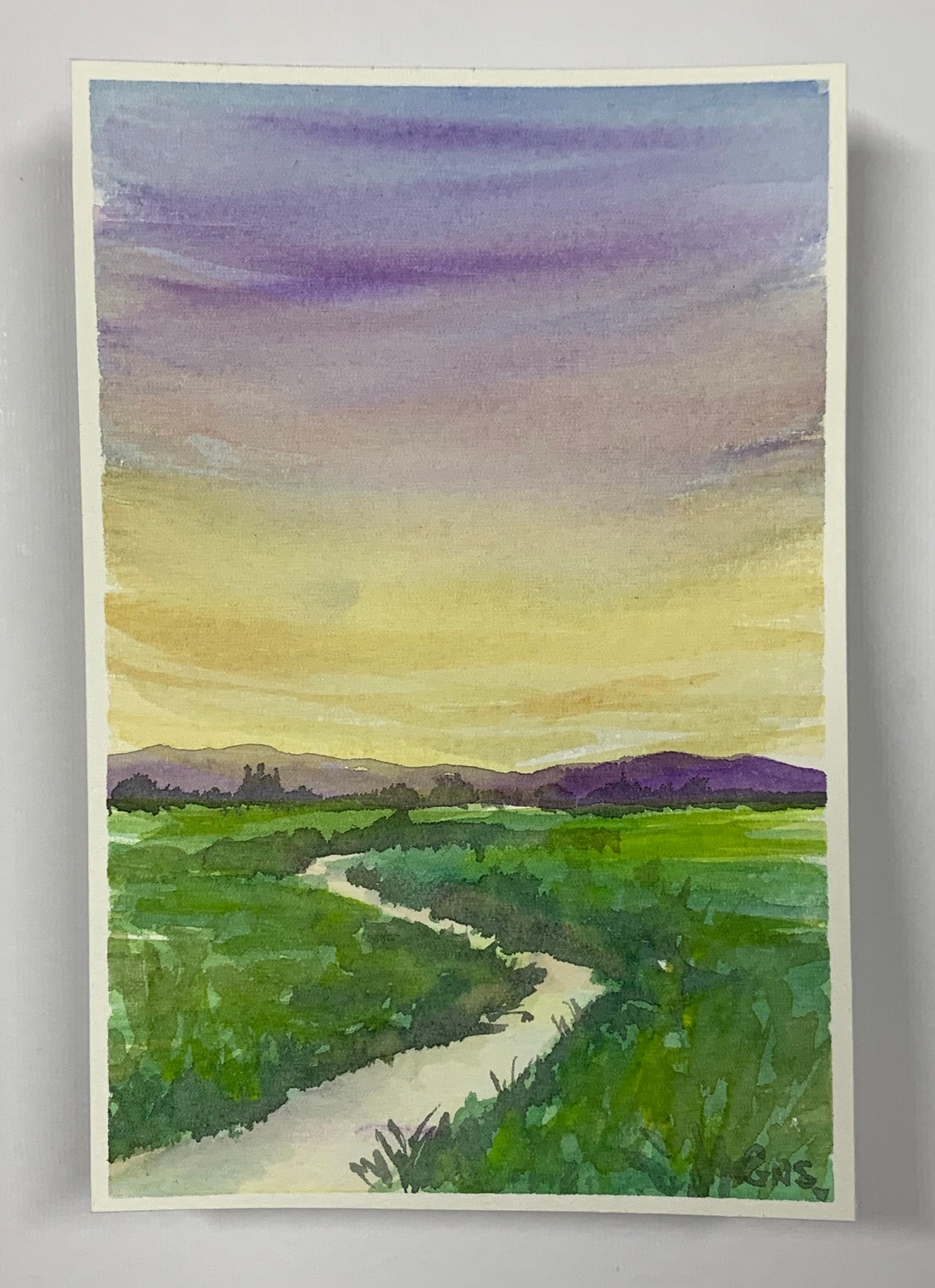 Original Small Watercolor Painting Landscape Painting Etsy