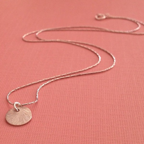 Tiny Disc Necklace in Sterling Silver -Tiny Silver Dot Necklace