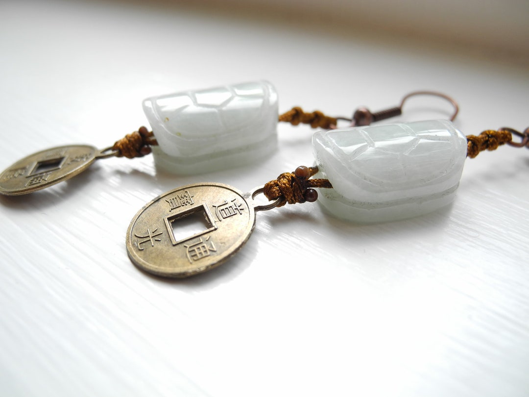 Jade 'turtle Shells' Knotted in Bronze Colors - Etsy