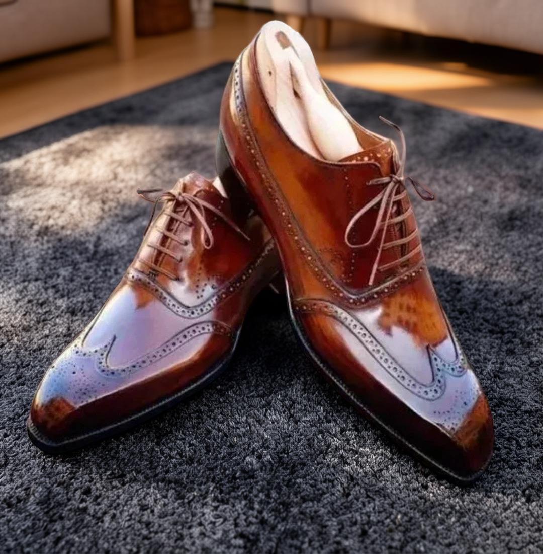 Brown Wingtip Shoes - Etsy display picture 1