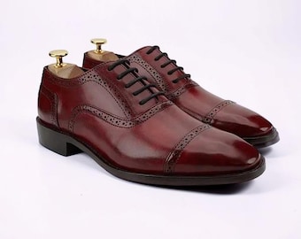 Embrace elegance with Formal lace up Shoes in Reddish brown for Men On Sale!
