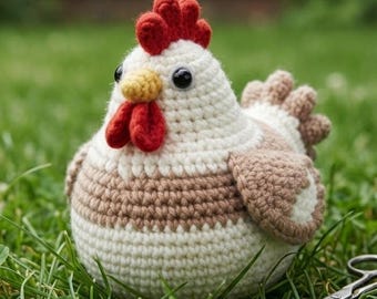 CROCHET PATTERN "Chicken". English PDF instructions. Amigurumi toys. Crocheted toys. Stuffed plushies.