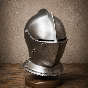 Medieval Close Helm, 18 Gauge Steel Visor | Adjustable Adult Fit