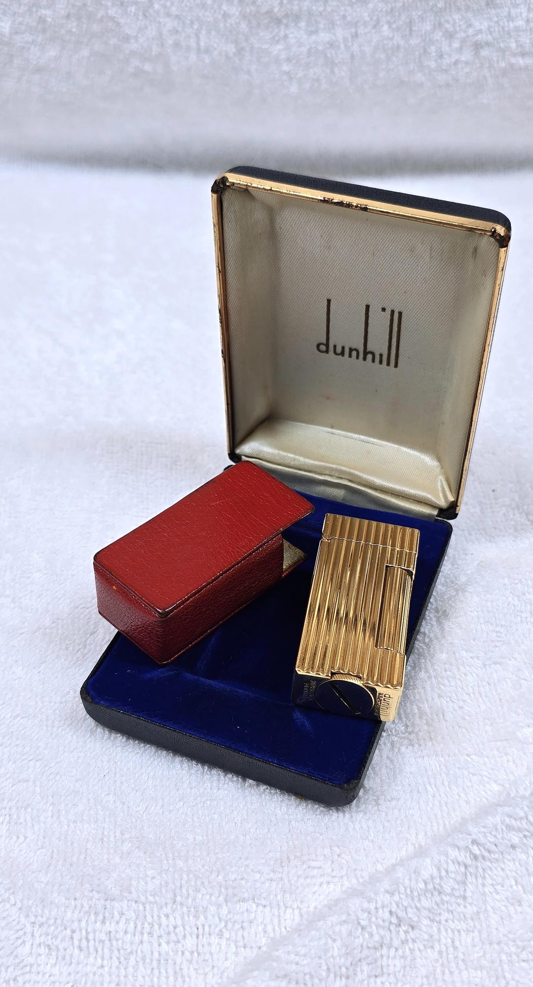 Vintage Alfred Dunhill Rollalite Outer Jacket 14k Gold Lighter