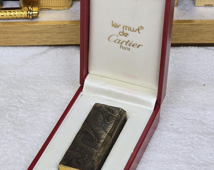 Authentic Vintage Paris Made CARTIER - Redesign Lighter With Box - Working Condition
