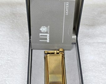 Vintage Alfred Dunhill Table Gold Plated Lighter With Box ~ Working