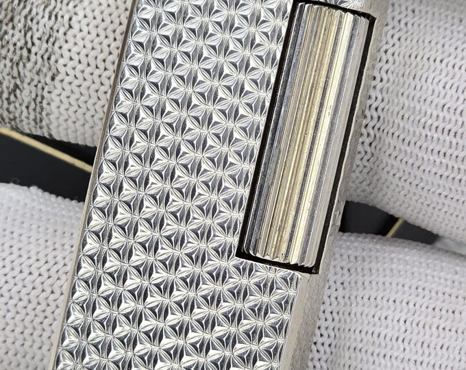 Vintage Alfred Dunhill Rollagas Silver Plated Lighter With Box ~ Work Perfectly