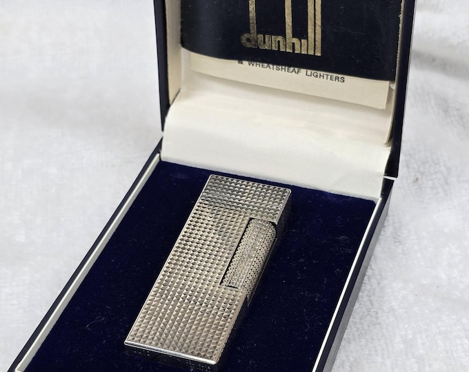 Vintage Alfred Dunhill Rollagas Silver Plated Lighter With Box ~ Work Perfectly