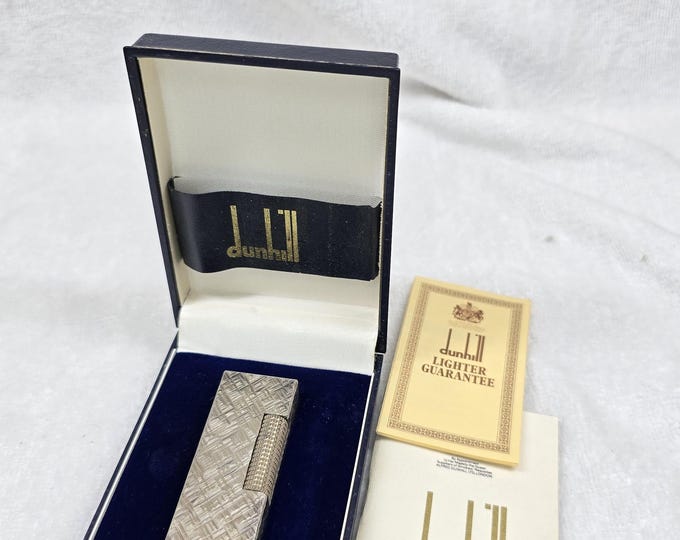 Vintage Alfred Dunhill Rollagas Silver Plated Lighter With Box ~ Work Perfectly