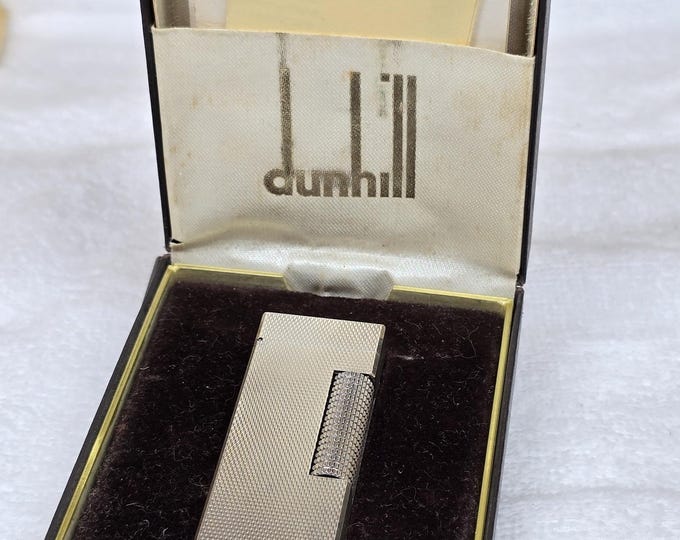 Vintage Alfred Dunhill Rollagas Silver Plated Lighter With Box ~ Working