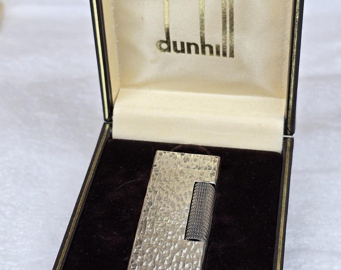 Vintage Alfred Dunhill Rollagas Silver Plated Lighter With Box ~ Working