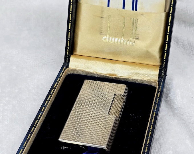 Vintage Alfred Dunhill Rollagas Silver Plated Lighter With Box ~ Work Perfectly
