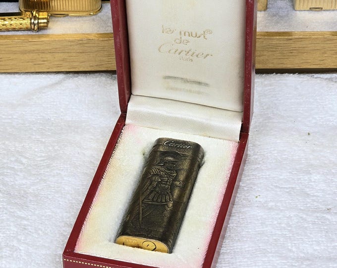 Authentic Vintage Paris Made CARTIER - Redesign Lighter With Box - Working Condition