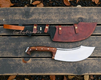 Hand Forged Hunting Knife With Sheath , Gift For Him , Best Mens Gifts , Outdoor Knife , Bushcraft Knife
