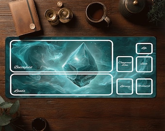 Tapete de Cristal Arcano - Tapete MTG con Zonas - Tapete de Escritorio Magic The Gathering - Tapete TCG - Alfombrilla de Ratón Fantasy XXL