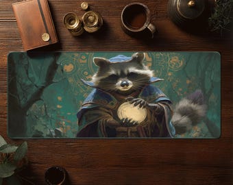 Tapete de juego de Hechicero Mapache - Tapete de juego MTG - Tapete de escritorio Magic The Gathering - Tapete TCG - Alfombrilla de ratón Fantasy XXL