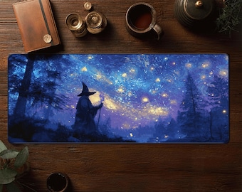 Tapete de Mago de la Noche Estrellada - Tapete MTG - Tapete de escritorio Magic The Gathering - Tapete TCG - Alfombrilla de ratón Fantasy XXL