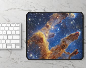 Pillars of Creation Space Nebula Gaming Mouse Pad | Cosmic Stars Desk Mat