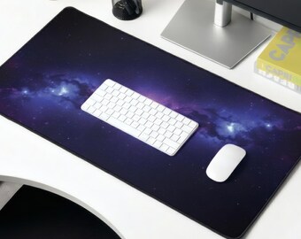 Purple Galaxy Nebula Desk Mat | Cosmic Space Mousepad