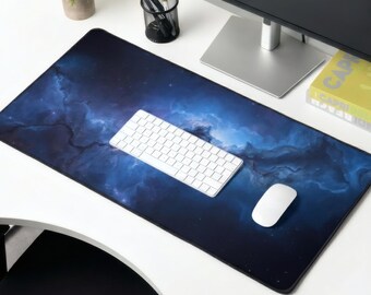 Blue Nebula Space Desk Mat | Galaxy Mousepad Deskmat
