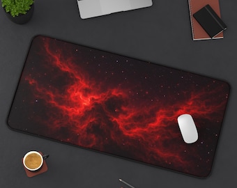 Red Nebula Galaxy Desk Mat | Space Galaxy Mouse Pad