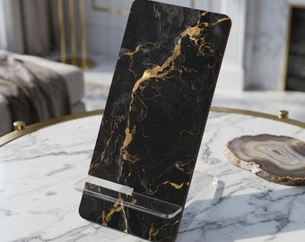 Black Gold Marble Mobile Display Stand for Smartphones | Phone Dock