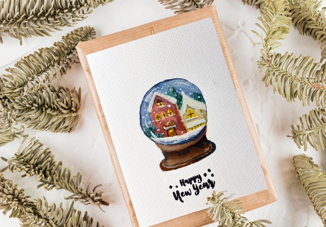 Digital Print BUNDLE – Festive Winter Village Watercolor Art, Christmas ...