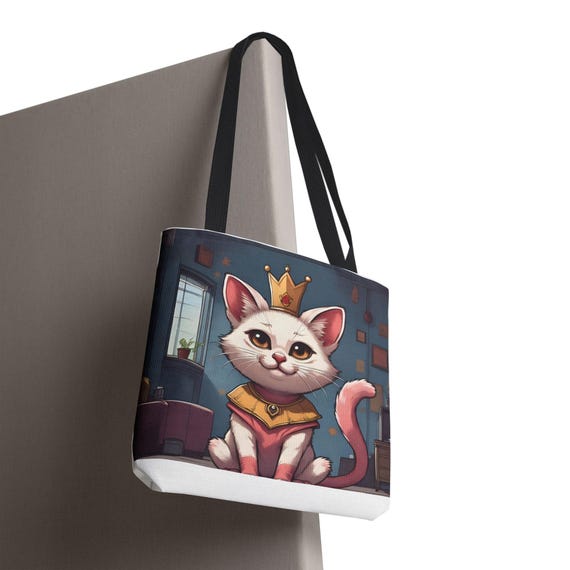 Royal Cat Illustration Tote Bag | Princess Kitten