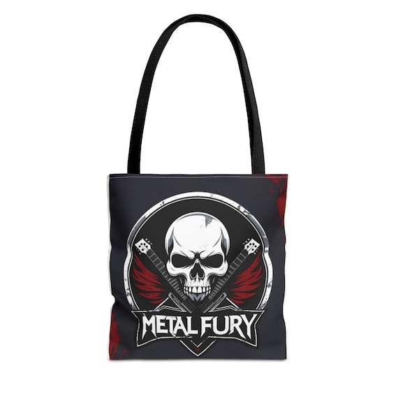 Metal Fury Skull logo tote bag | Iron Fist raised fist tote